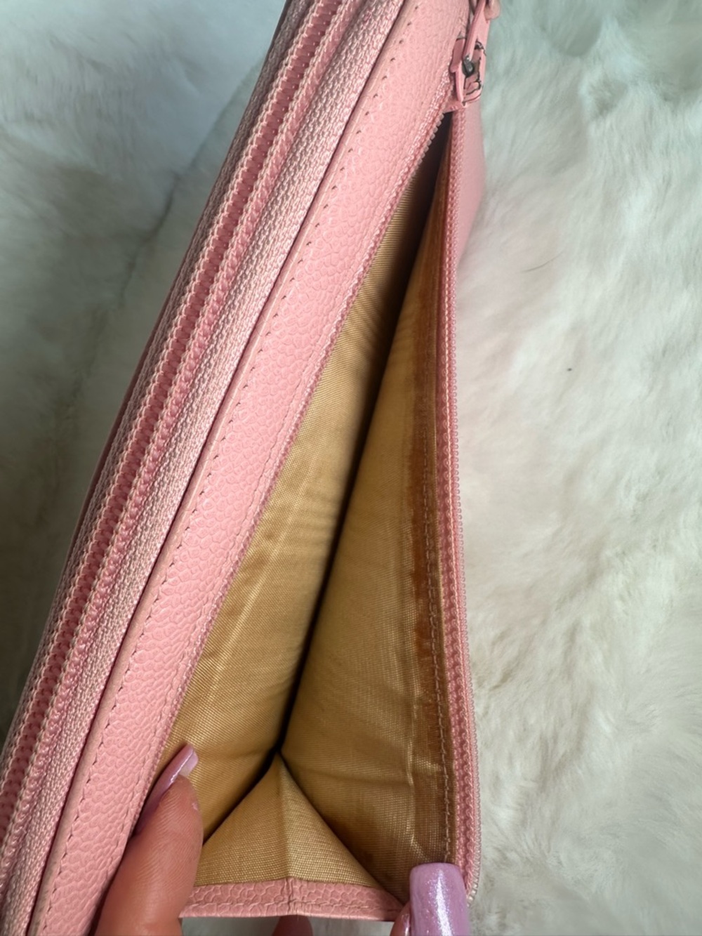 CHANEL Pink Caviar Zip-Around Wallet - Picture 6 of 14